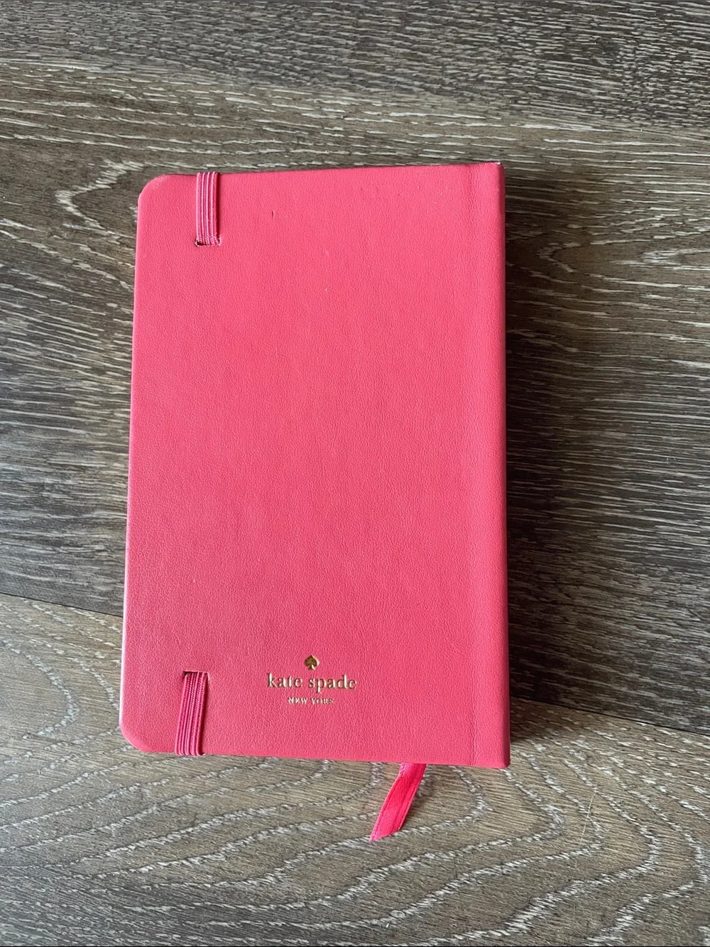 kate spade coral pink hardcover journal with gold foil text